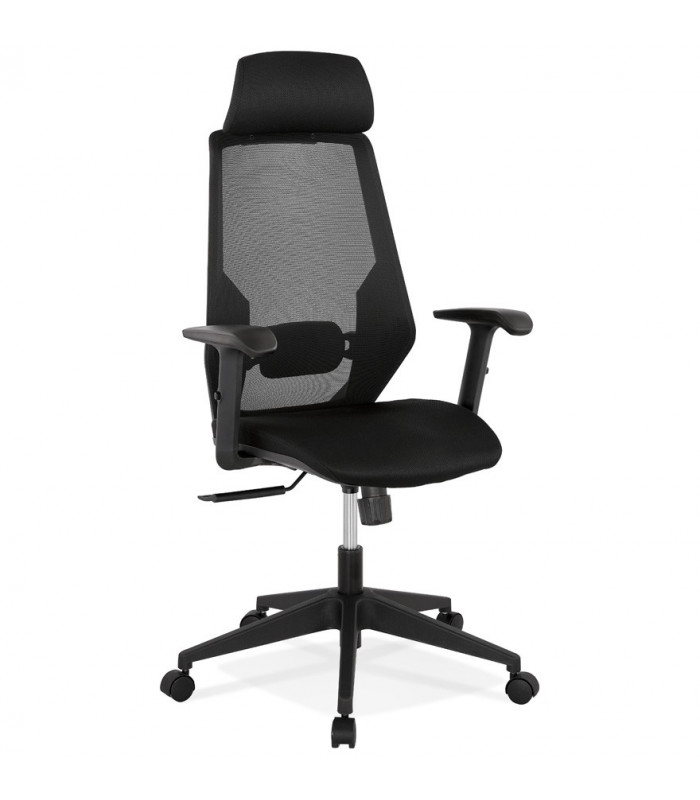 Fauteuil de bureau noir en tissu Lincoln
