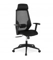 Fauteuil de bureau noir en tissu Lincoln
