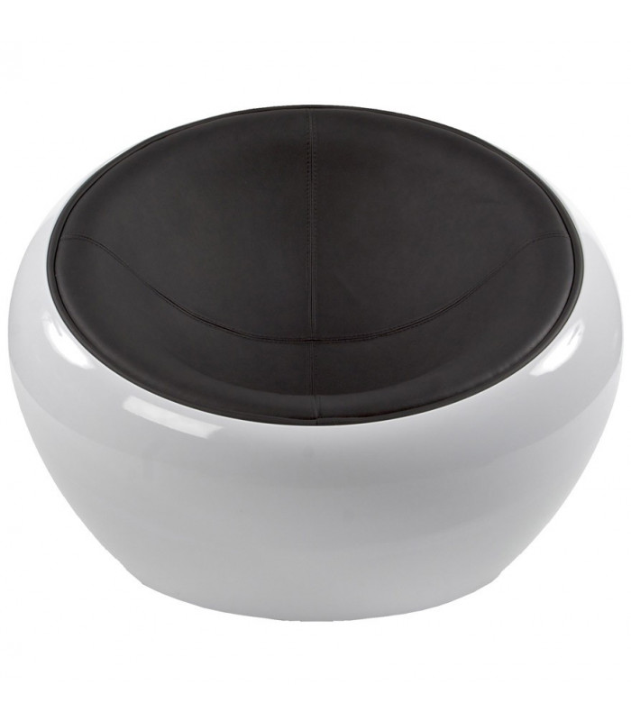 Fauteuil design blanc en plastique et similicuir Everett