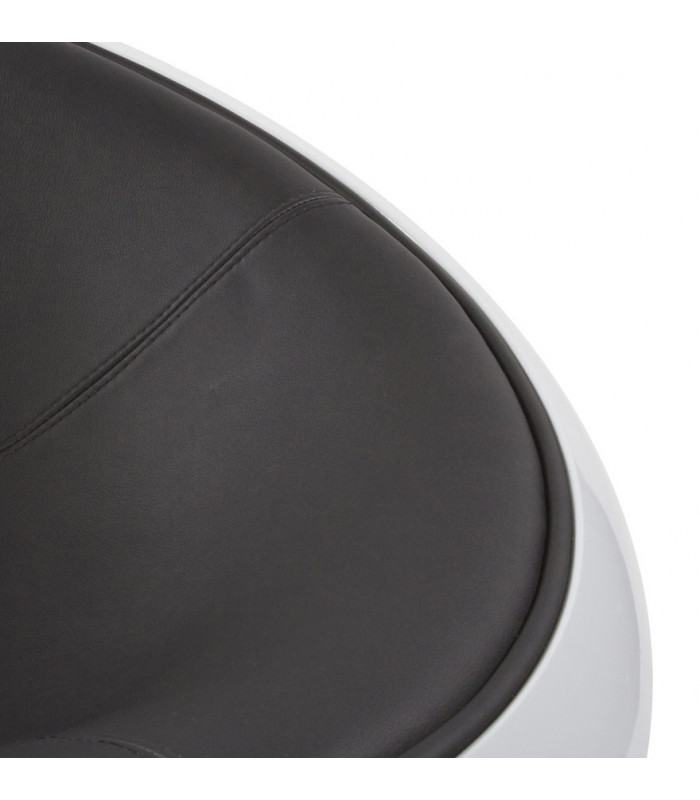 Fauteuil design blanc en plastique et similicuir Everett