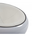 Fauteuil design blanc en plastique et similicuir Everett