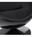 Fauteuil design noir en plastique et tissu Piccadilly