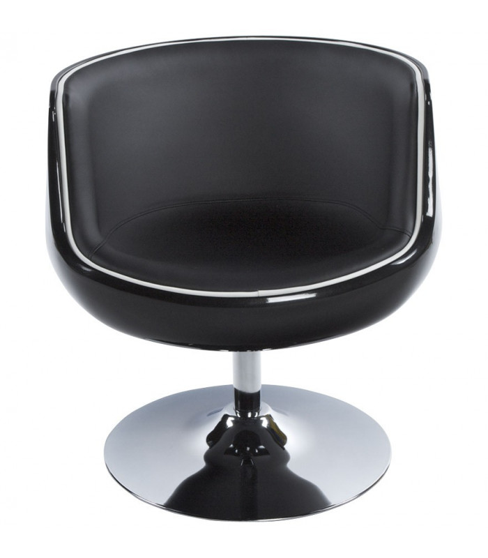 Fauteuil design noir en plastique et similicuir Drayton