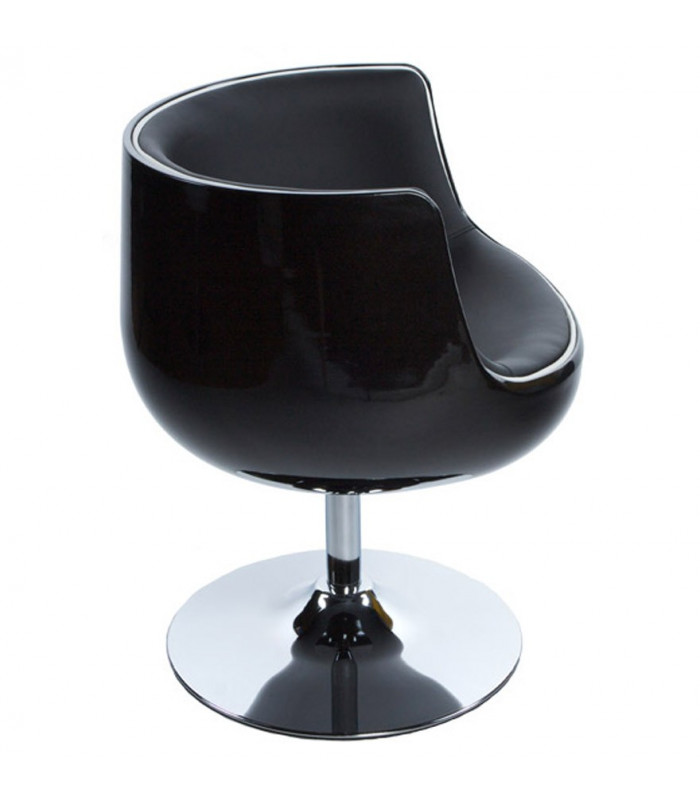 Fauteuil design noir en plastique et similicuir Drayton