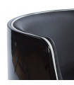 Fauteuil design noir en plastique et similicuir Drayton