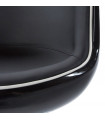 Fauteuil design noir en plastique et similicuir Drayton