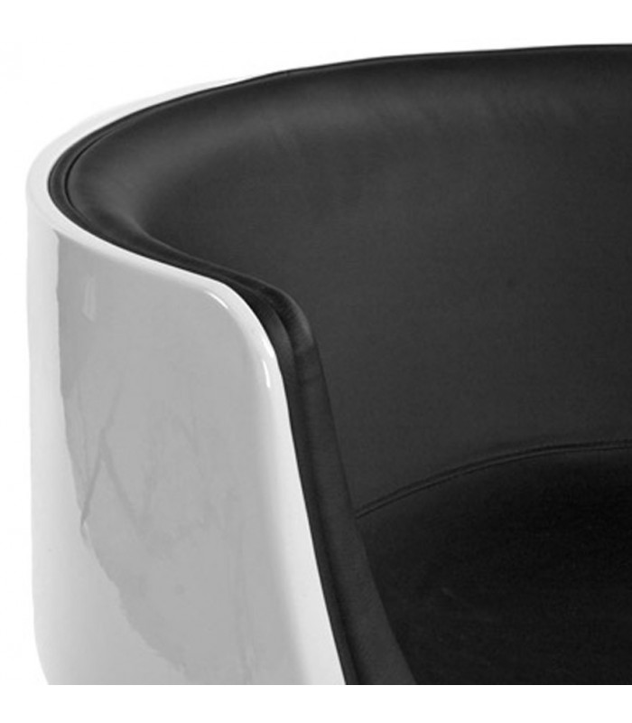 Fauteuil design blanc en plastique et similicuir Drayton