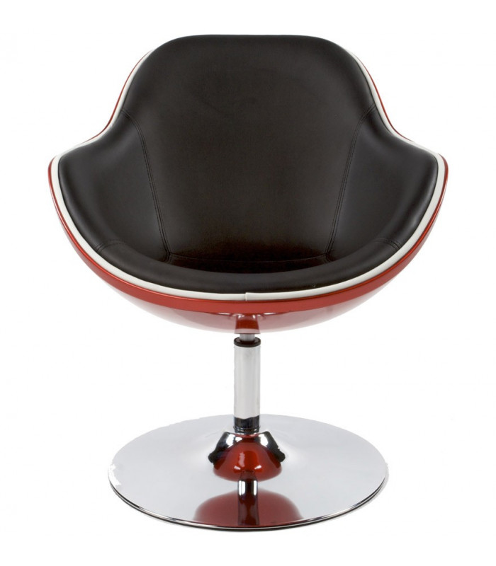 Fauteuil design rouge en plastique et similicuir Cambourne