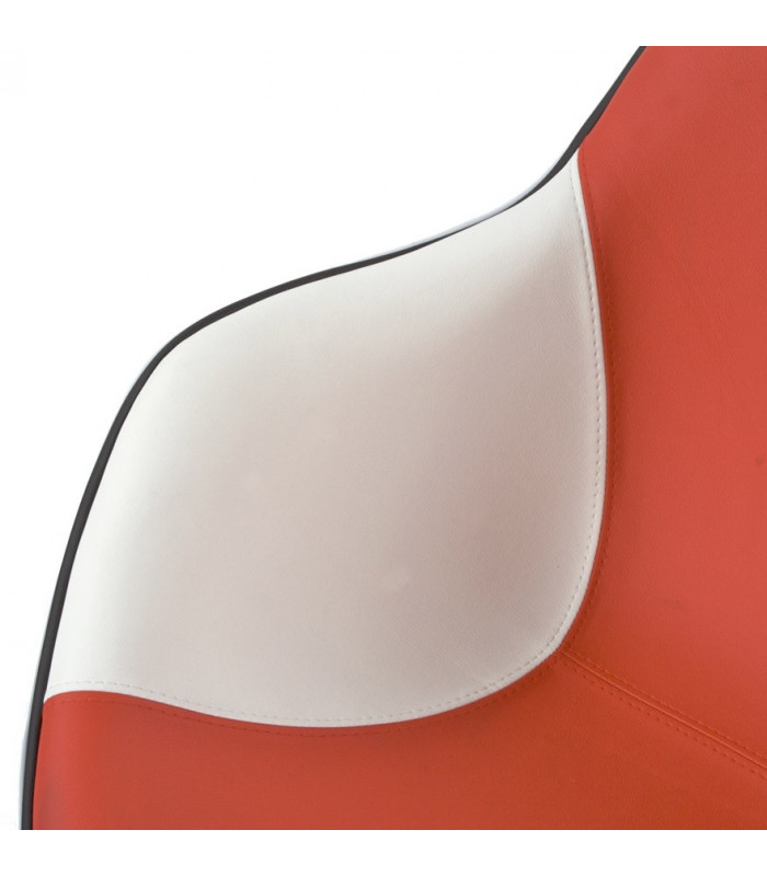 Fauteuil design blanc en plastique et similicuir Cambourne