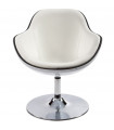 Fauteuil design blanc en plastique et similicuir Cambourne