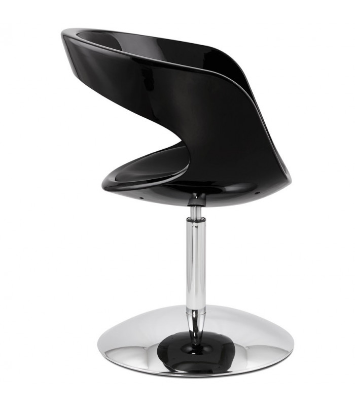 Fauteuil design noir en plastique et similicuir Fiennes