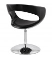 Fauteuil design noir en plastique et similicuir Fiennes