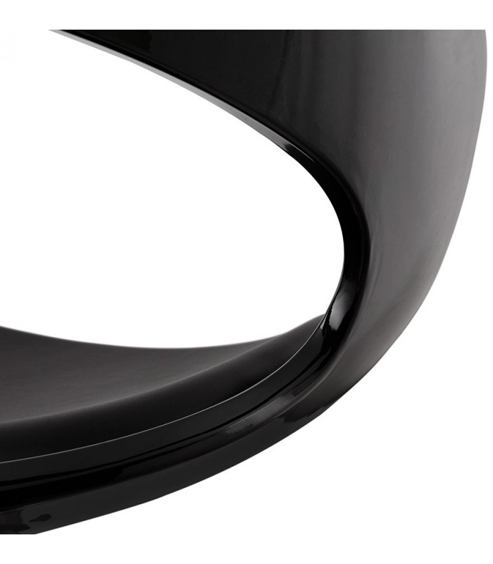 Fauteuil design noir en plastique et similicuir Fiennes
