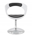 Fauteuil design blanc en plastique et similicuir Fiennes