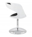 Fauteuil design blanc en plastique et similicuir Fiennes