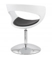 Fauteuil design blanc en plastique et similicuir Fiennes