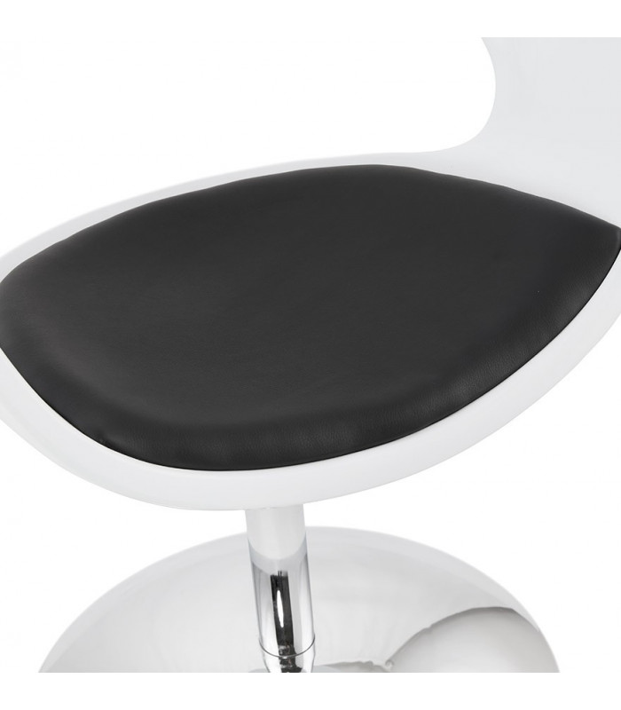 Fauteuil design blanc en plastique et similicuir Fiennes