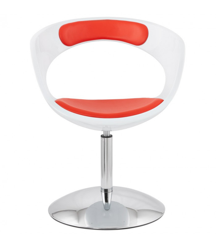 Fauteuil design blanc en plastique et similicuir Fiennes