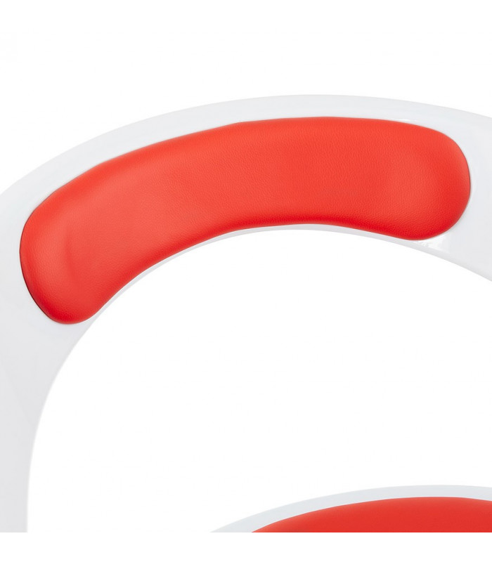 Fauteuil design blanc en plastique et similicuir Fiennes