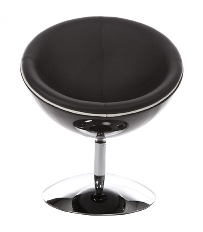 Fauteuil design noir en plastique et similicuir Moro