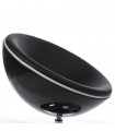 Fauteuil design noir en plastique et similicuir Moro