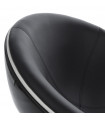 Fauteuil design noir en plastique et similicuir Moro