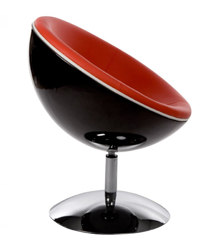 Fauteuil design noir en plastique et similicuir Moro