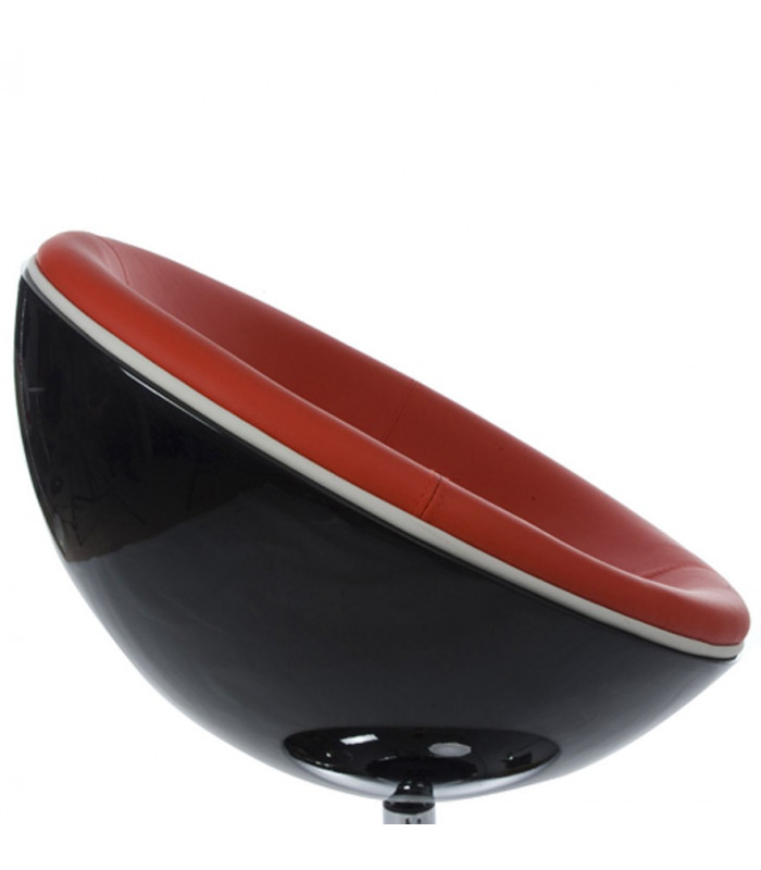 Fauteuil design noir en plastique et similicuir Moro