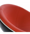 Fauteuil design noir en plastique et similicuir Moro