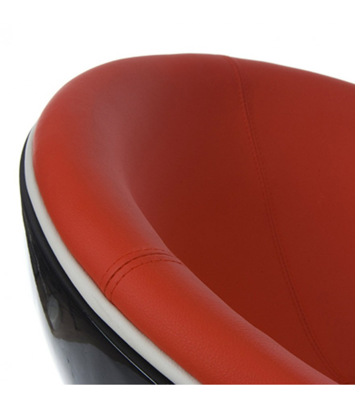 Fauteuil design noir en plastique et similicuir Moro