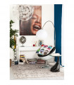 Fauteuil design blanc en plastique et similicuir Moro