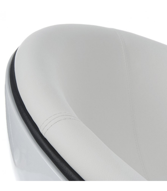 Fauteuil design blanc en plastique et similicuir Moro