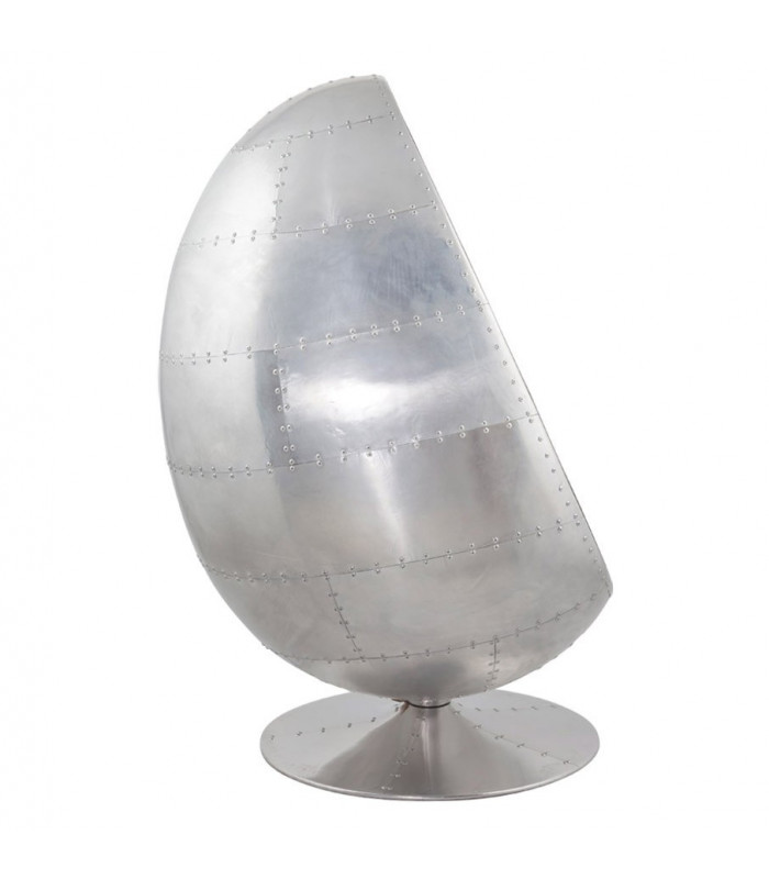 Fauteuil design alu en aluminium et similicuir Piccadilly Alu