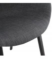 Fauteuil design gris foncé en tissu et bois Claudia