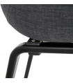 Fauteuil design gris foncé en tissu et bois Claudia