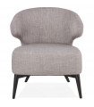 Fauteuil design gris en tissu et bois Icarus