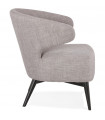 Fauteuil design gris en tissu et bois Icarus