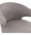 Fauteuil design gris en tissu et bois Icarus