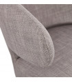 Fauteuil design gris en tissu et bois Icarus