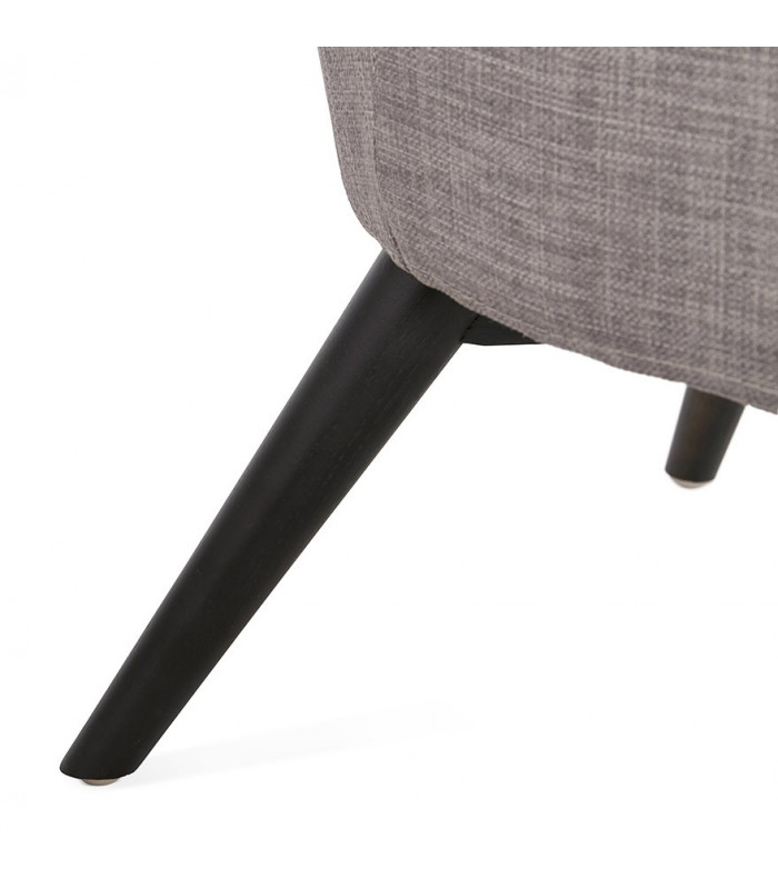 Fauteuil design gris en tissu et bois Icarus