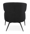 Fauteuil design noir en tissu et métal Justine