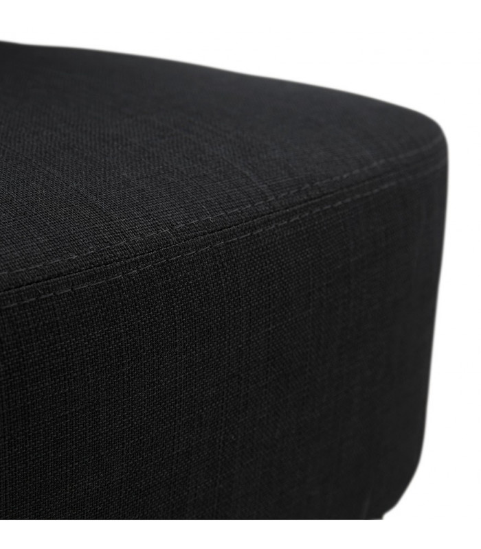 Fauteuil design noir en tissu et métal Justine