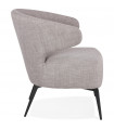 Fauteuil design gris en tissu et métal Justine