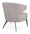 Fauteuil design gris en tissu et métal Justine