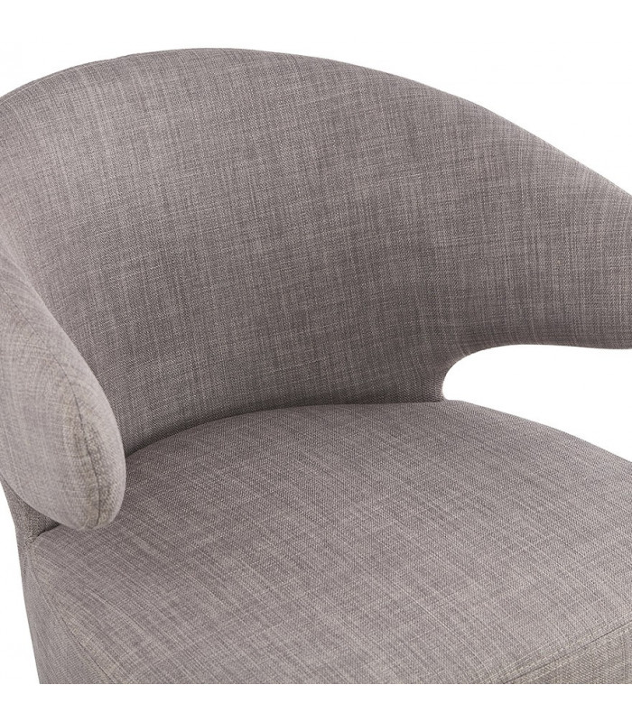 Fauteuil design gris en tissu et métal Justine