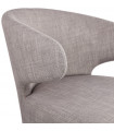 Fauteuil design gris en tissu et métal Justine
