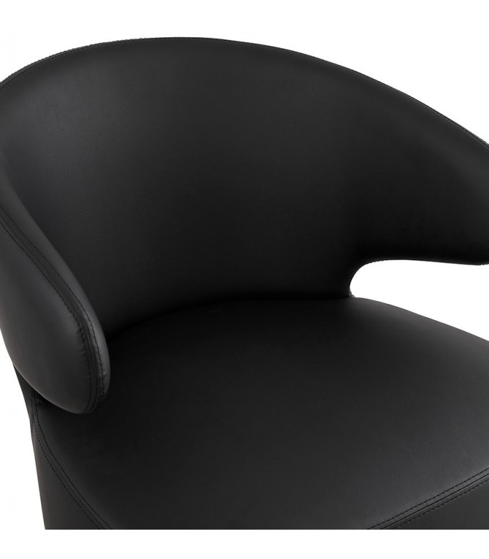 Fauteuil design noir en similicuir et métal Dimitri