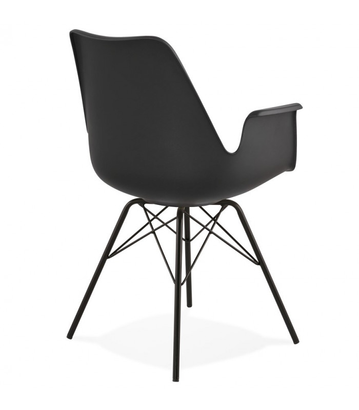 Fauteuil design noir en plastique et métal Flexline