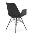 Fauteuil design noir en plastique et métal Flexline