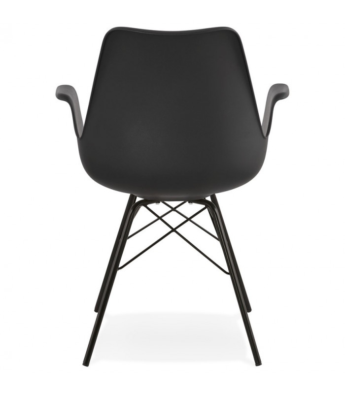 Fauteuil design noir en plastique et métal Flexline
